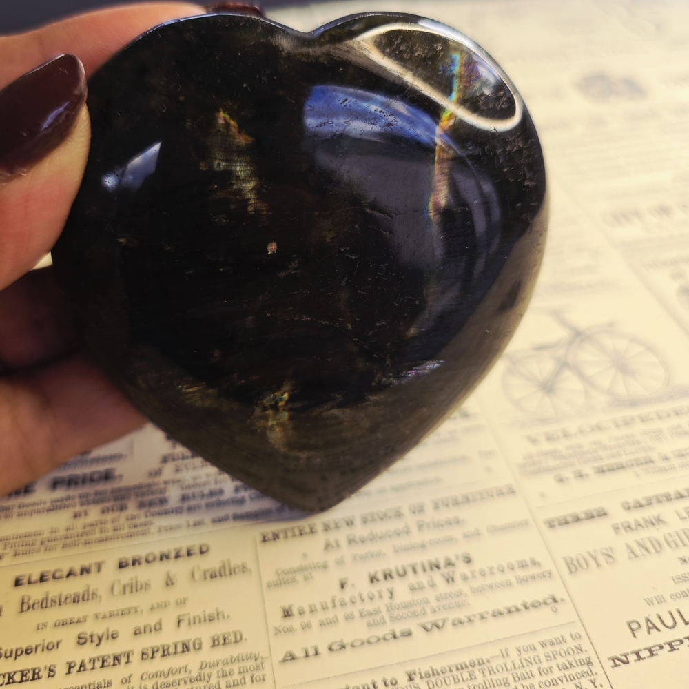 Labadorite Heart-Shaped Home Accent